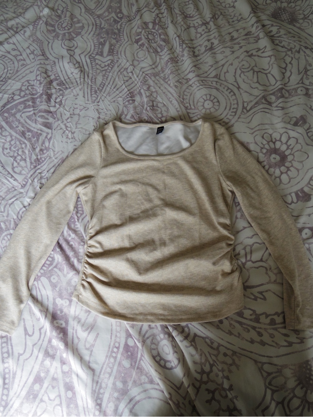 SHEIN Cream Scoop Neck Knit Top